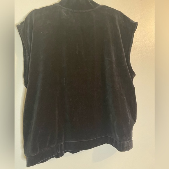 KAREN SCOTT Black Velvet Vest w/Zip Up & Pockets Size XL - Picture 5 of 5